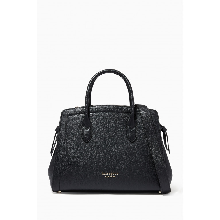 Kate Spade New York - Knott Medium Satchel Bag in Leather Black