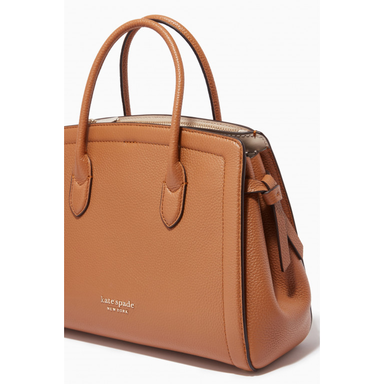 Kate Spade New York - Knott Medium Satchel Bag in Leather Brown
