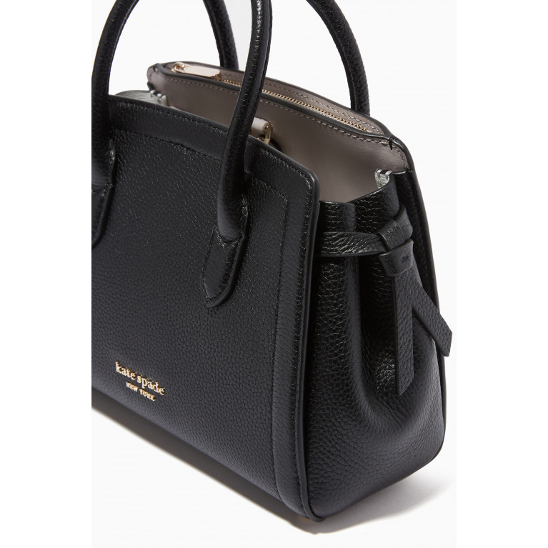 Kate Spade New York - Knott Mini Satchel Bag in Leather Black