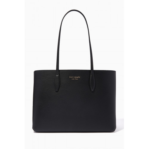 Kate Spade New York - All Day Tote Bag in Cross-grained Leather Black