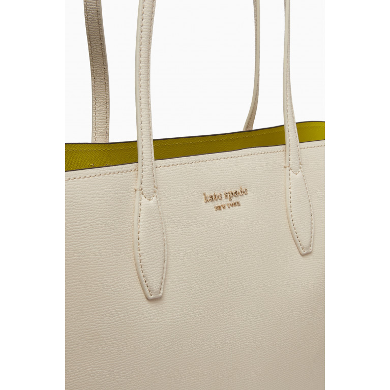 Kate Spade New York - All Day Tote Bag in Cross-grained Leather White