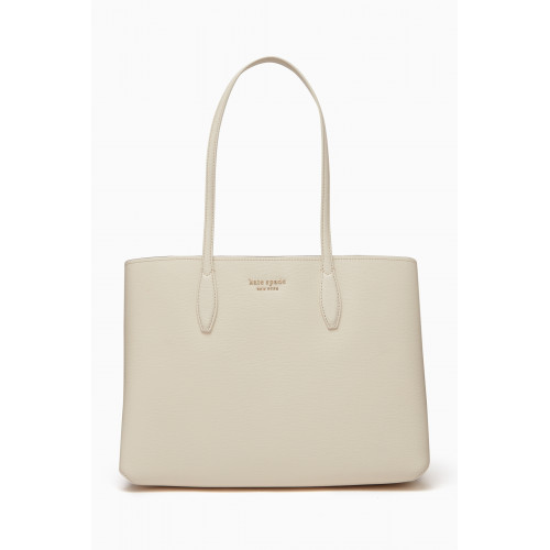 Kate Spade New York - All Day Tote Bag in Cross-grained Leather White