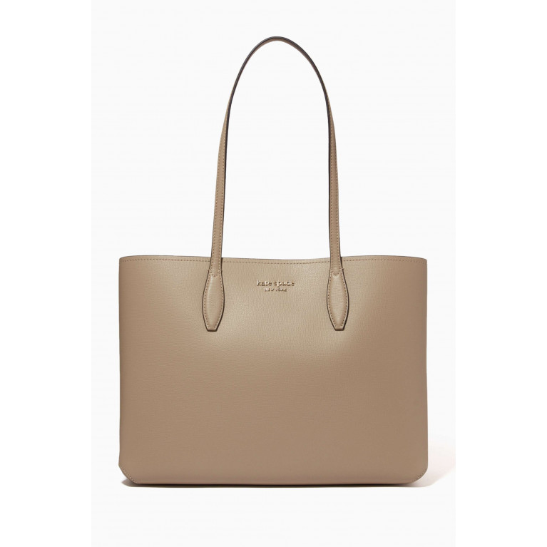 Kate Spade New York - All Day Tote Bag in Cross-grained Leather Neutral