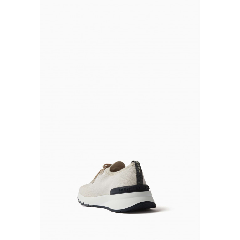 Brunello Cucinelli - Low Top Sneakers in Perforated Cotton Knit White