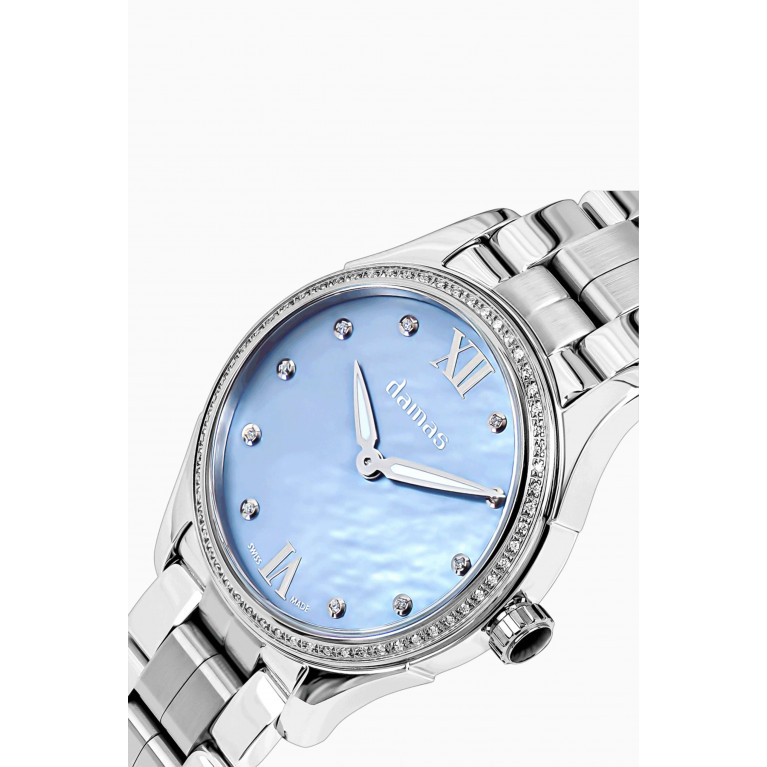 Damas - Sport Watch with Diamonds in Stainless Steel
