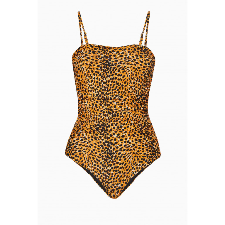 Ganni - Ruched Swimsuit in Recycled Nylon