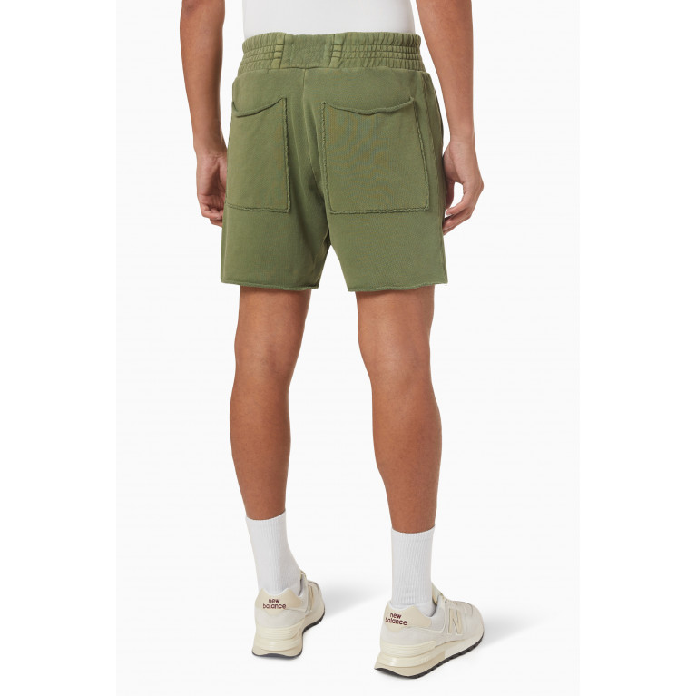 Les Tien - Yacht Shorts in Brushed Cotton Fleece Green