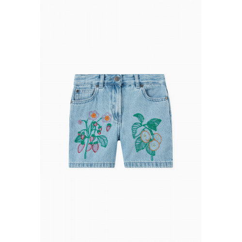Stella McCartney - Botanical Embroidered Shorts in Sustainable Cotton