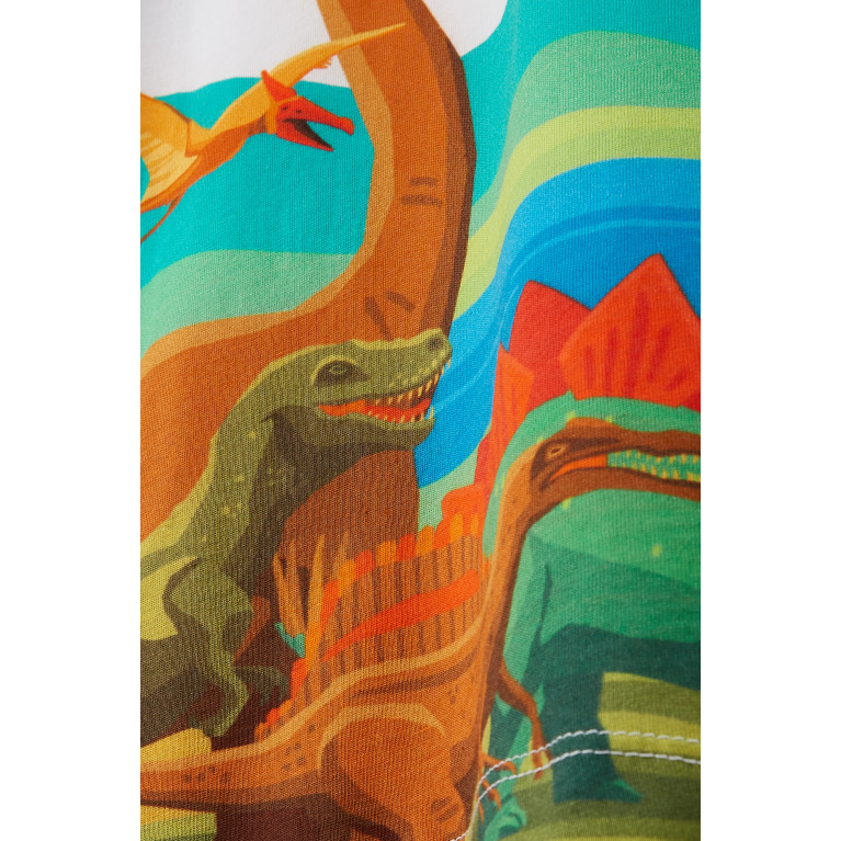 NASS - Jad Dinosaur Print T-shirt in Cotton Jersey Multicolour
