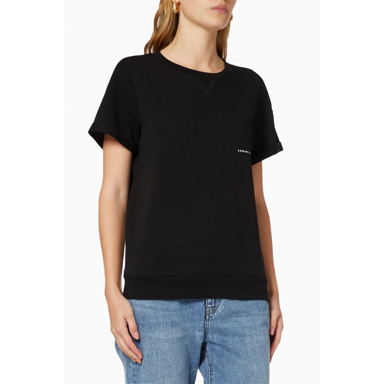 Armani Exchange - AX Embossed Logo T-shirt in Jersey Black