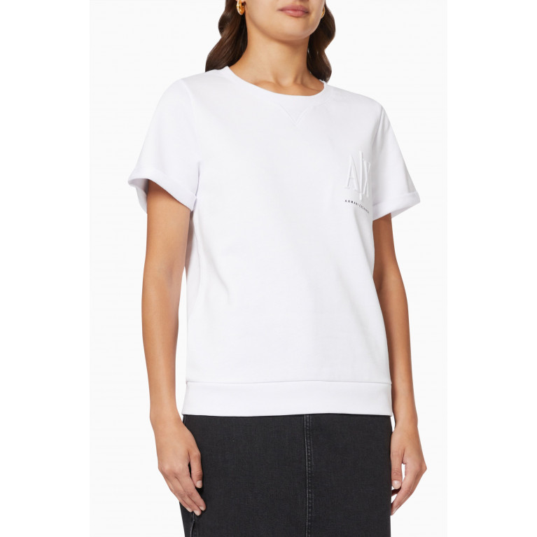 Armani Exchange - AX Embossed Logo T-shirt in Jersey White