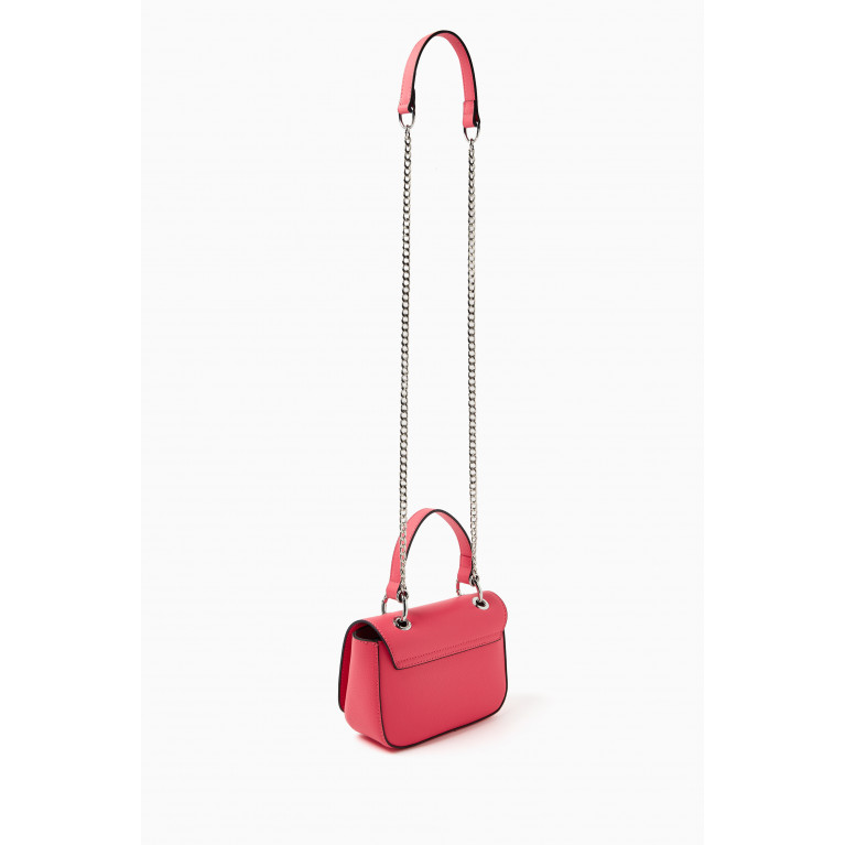 Armani Exchange - Small AX Debossed Crossbody Bag in Faux Leather Pink