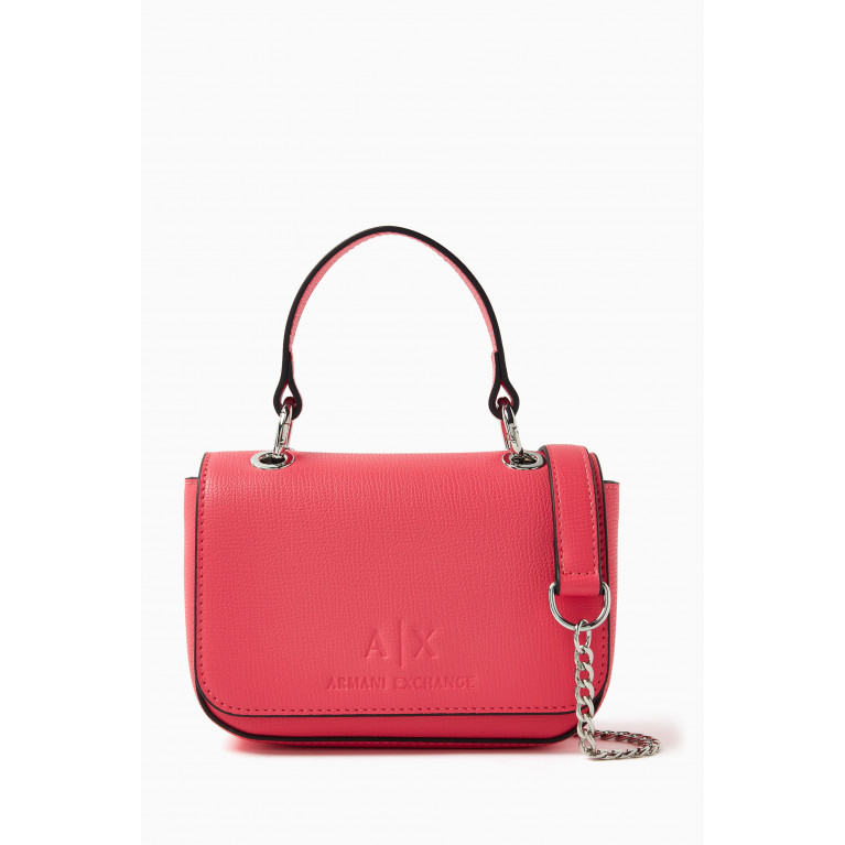 Armani Exchange - Small AX Debossed Crossbody Bag in Faux Leather Pink