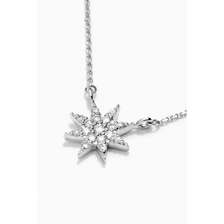 Bee Goddess - Venus Star Diamond Pendant Necklace in 14kt White Gold