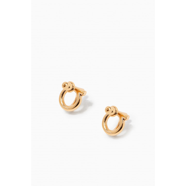 Ferragamo - Giancini 3D Earrings with Crystals in Brass