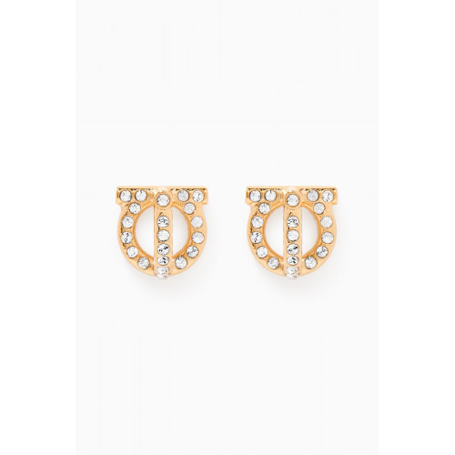 Ferragamo - Giancini 3D Earrings with Crystals in Brass