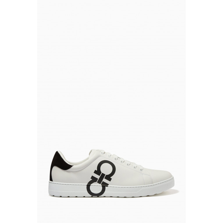 Ferragamo - Gancini Sneakers in Smooth Leather Neutral