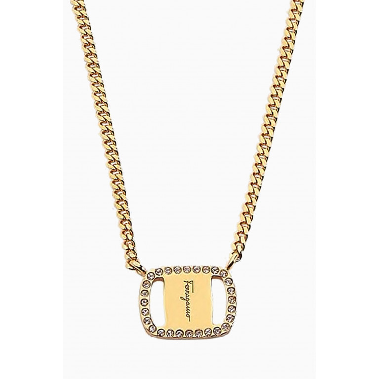Ferragamo - Vara Pendant Necklace in Brass