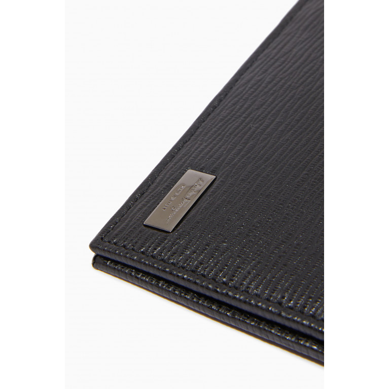 Ferragamo - Logo Plaque Wallet in Hammered Calf Leather