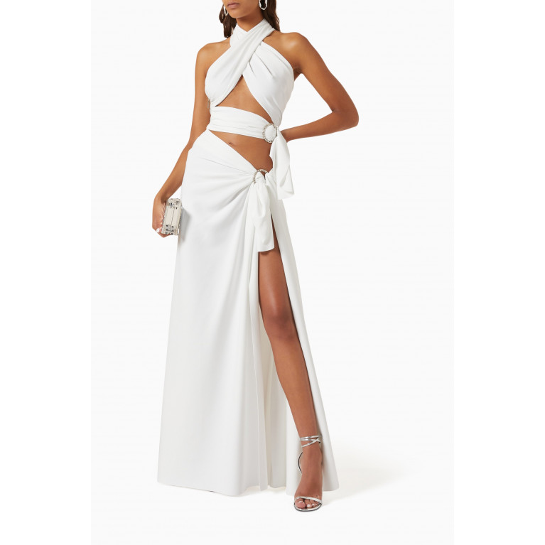 Bronx and Banco - Cleopatra Maxi Dress in Stretch Nylon White