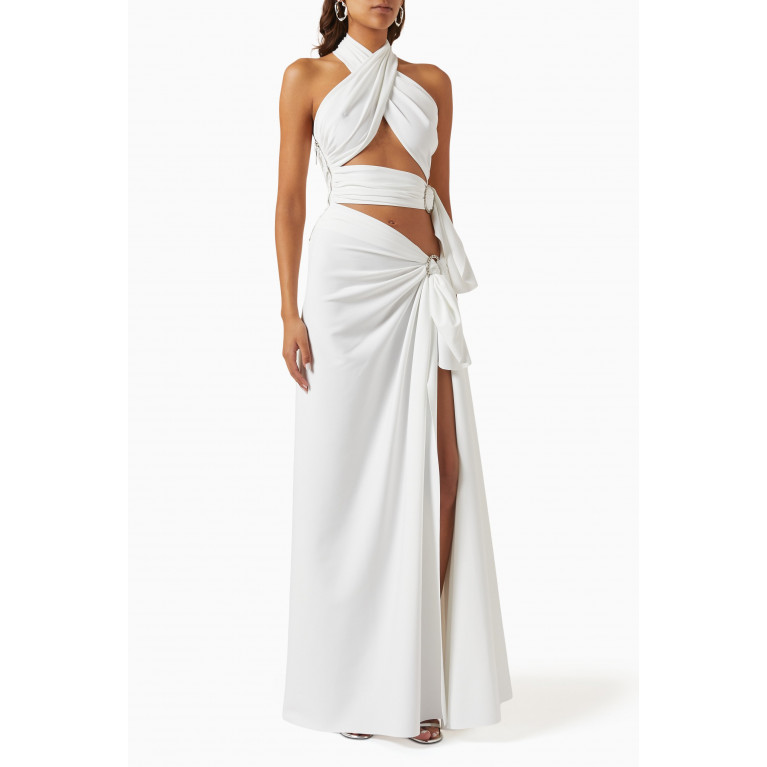 Bronx and Banco - Cleopatra Maxi Dress in Stretch Nylon White