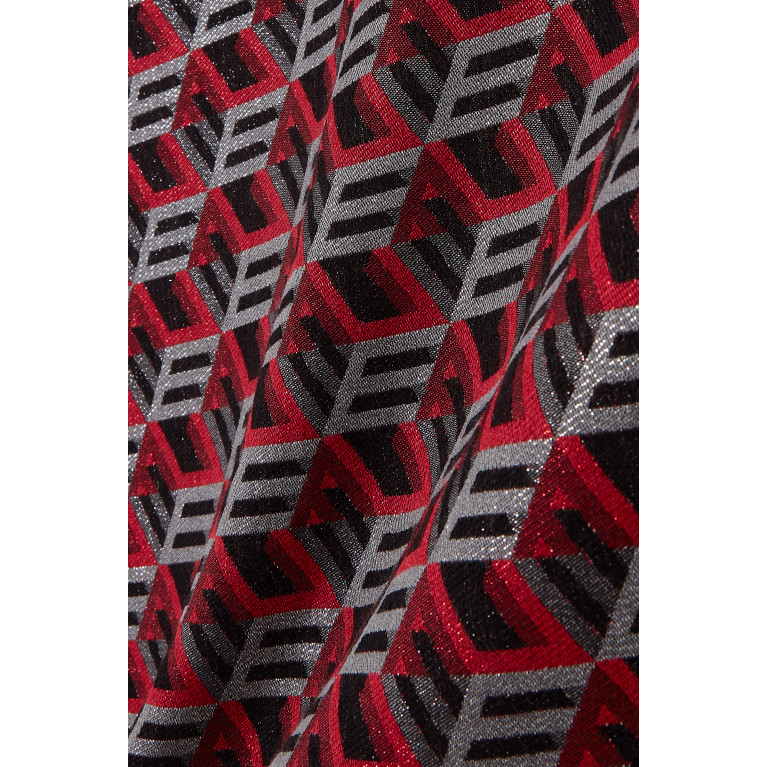 MCM - Cubic Monogram Jacquard Shawl in Wool-silk