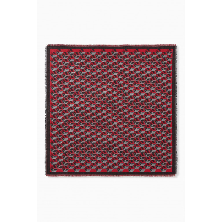 MCM - Cubic Monogram Jacquard Shawl in Wool-silk
