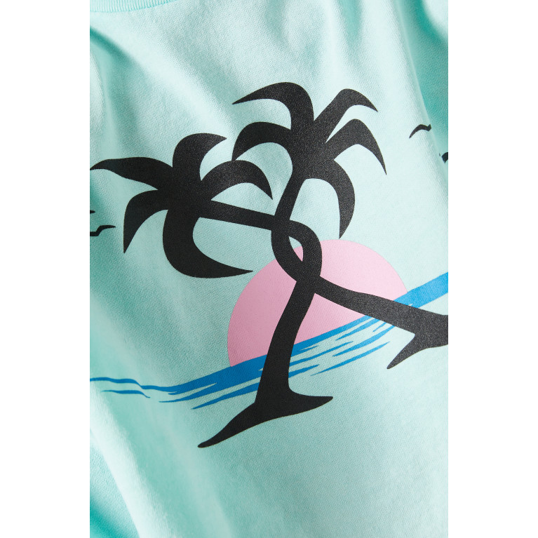 Palm Angels - Hugging Palms Cropped T-shirt in Cotton Jersey