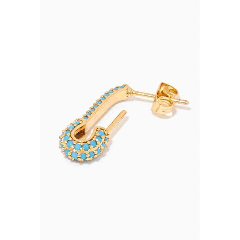 Crystal Haze - Pin Up Single Earring in 18kt Gold Plating Blue