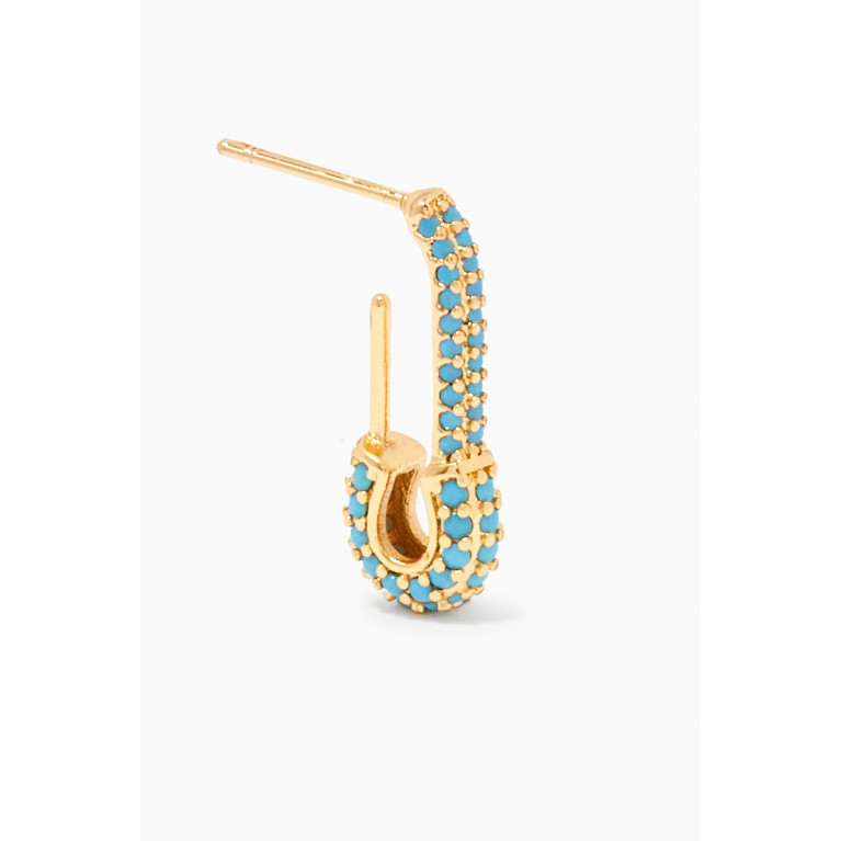 Crystal Haze - Pin Up Single Earring in 18kt Gold Plating Blue