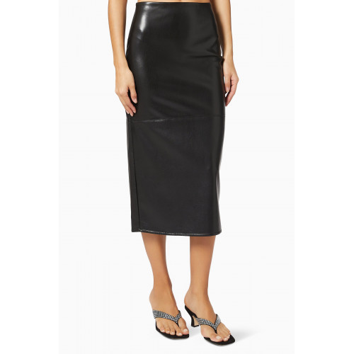 Good American - Better Than Leather Midi Skirt in Faux Leather