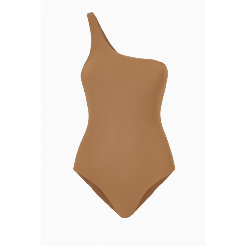 Anemos - One-Shoulder One Piece Swimsuit Brown