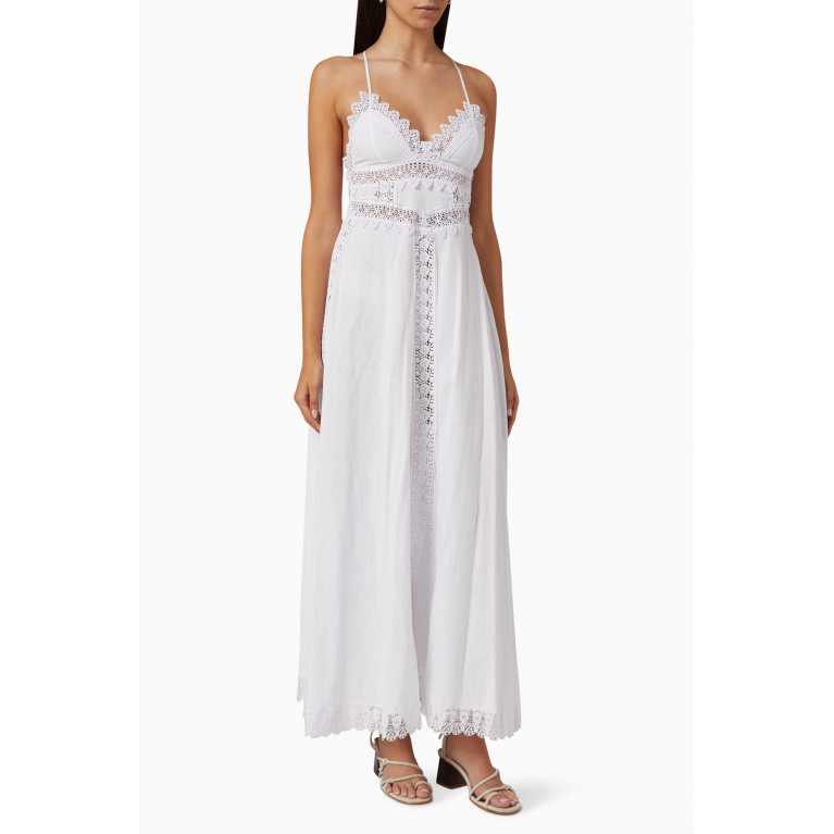 Charo Ruiz - Imagen Halterneck Dress in Cotton White
