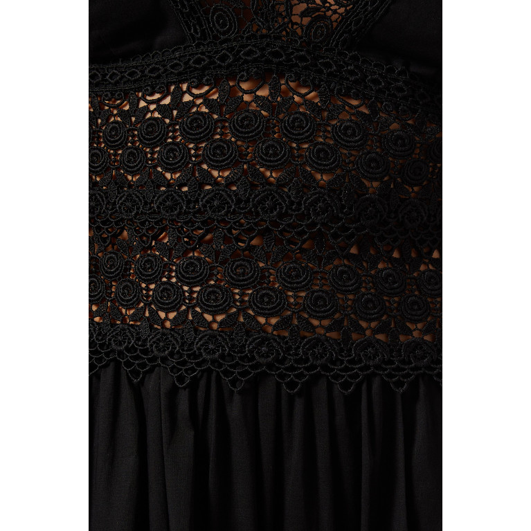 Charo Ruiz - Cindy Tiered Dress in Cotton Black
