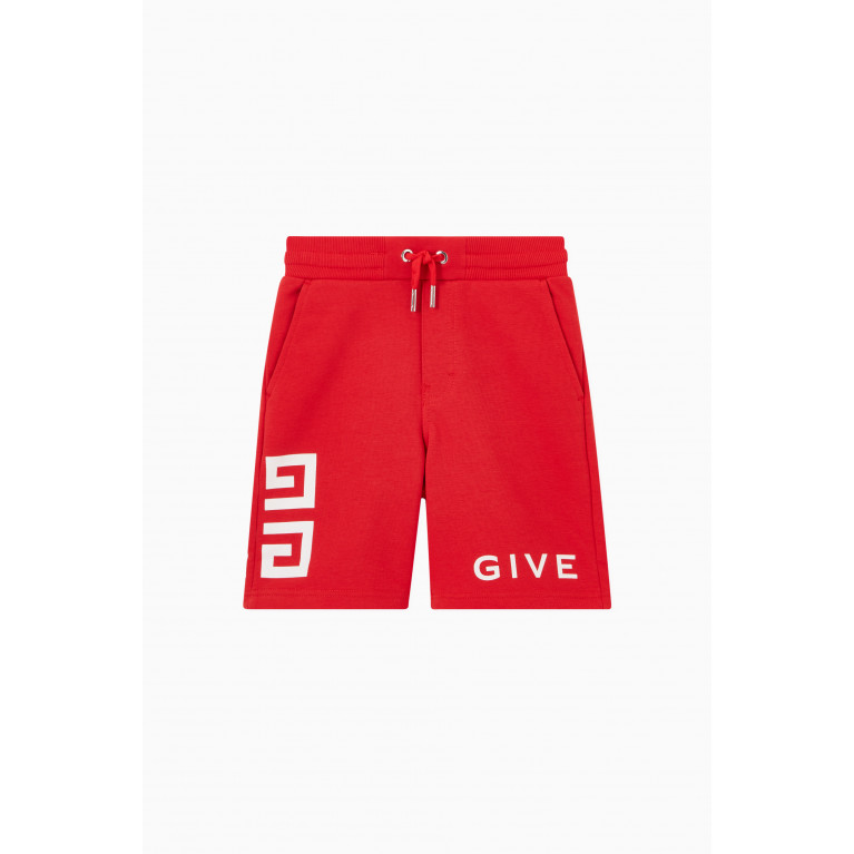 Givenchy - Logo Shorts in Fleece Red