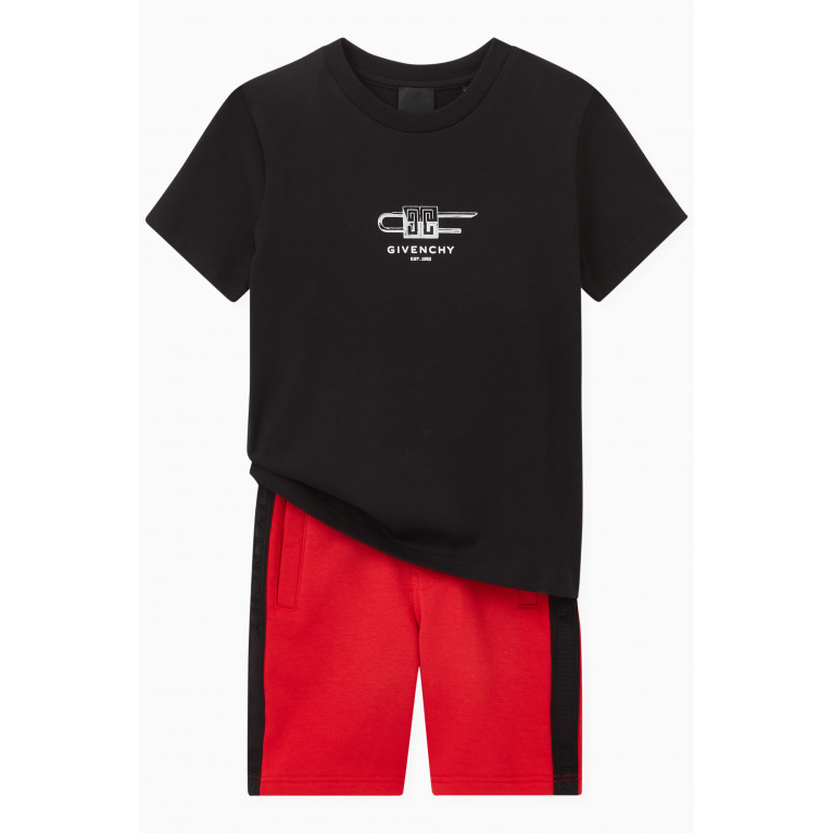 Givenchy - Logo Tape Shorts in Cotton Red