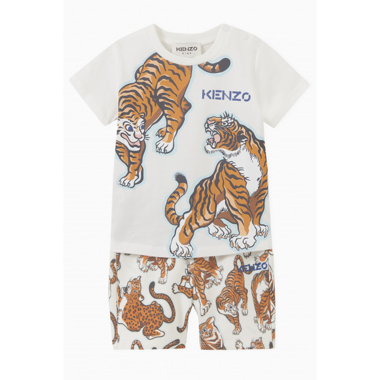 KENZO KIDS - Tiger Animal Print Shorts in Cotton