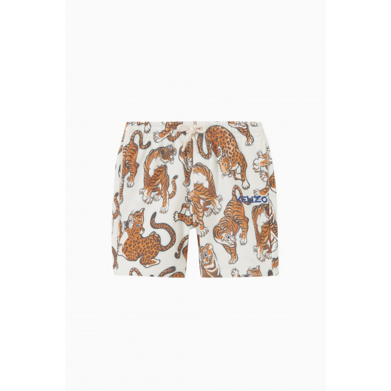 KENZO KIDS - Tiger Animal Print Shorts in Cotton