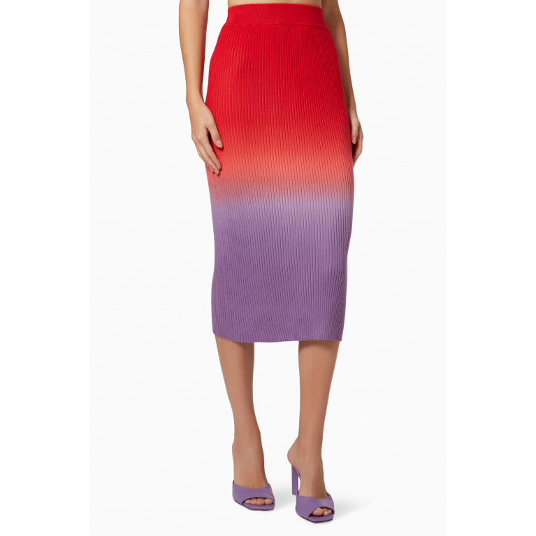 Versace Jeans Couture - Gradient Ribbed Midi Skirt