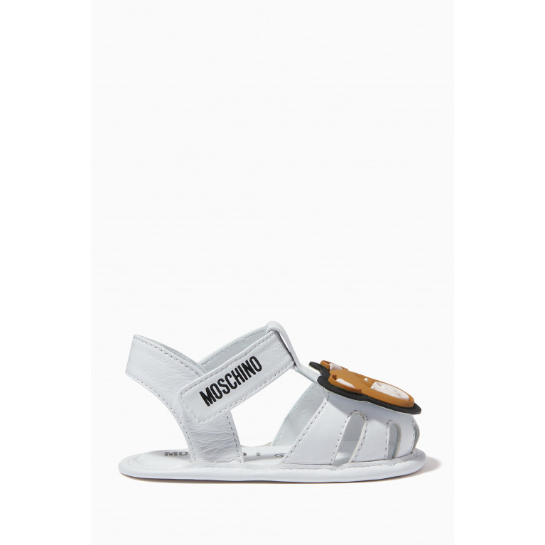 Moschino - Moschino - Bear Logo Sandals in Leather
