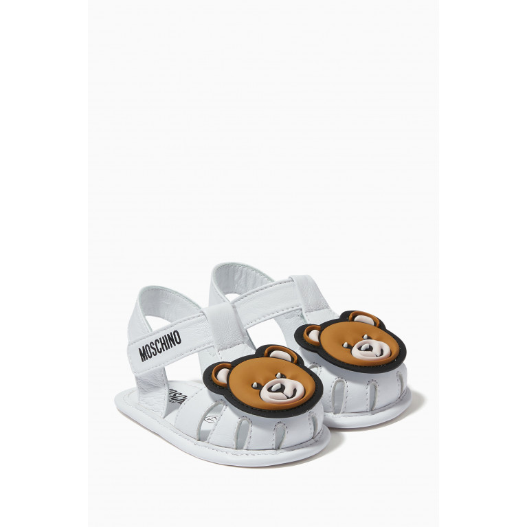 Moschino - Moschino - Bear Logo Sandals in Leather