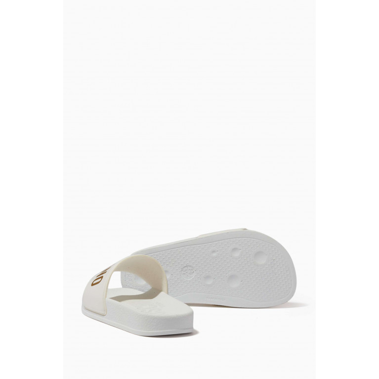 Moschino - Logo Slides in Rubber White
