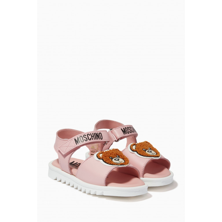 Moschino - Toy Bear Sandals in Leather Pink