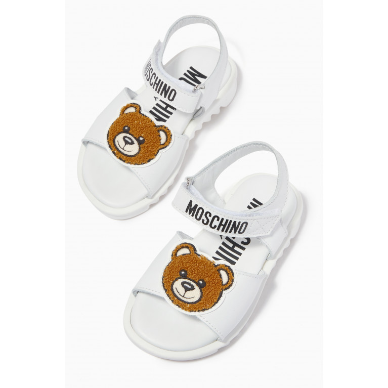 Moschino - Toy Bear Sandals in Leather White