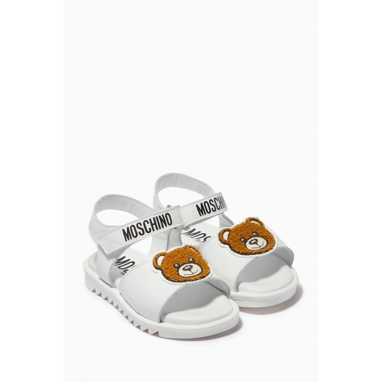 Moschino - Toy Bear Sandals in Leather White