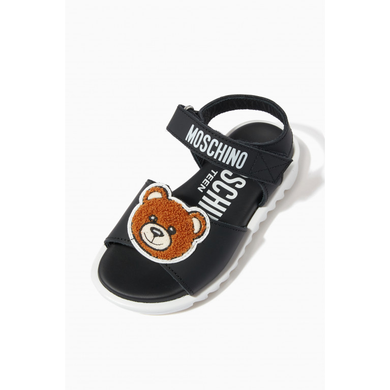Moschino - Teddy Bear Sandals in Faux Leather