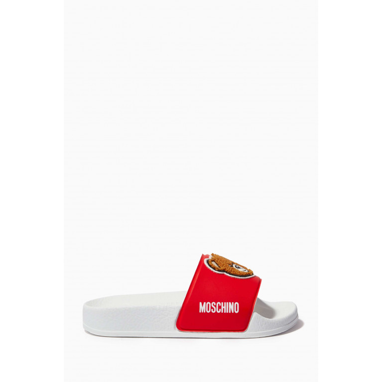 Moschino - Teddy Bear Slides in Rubber Red