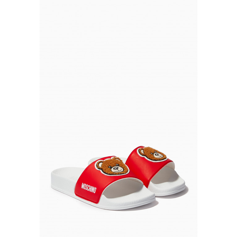 Moschino - Teddy Bear Slides in Rubber Blue