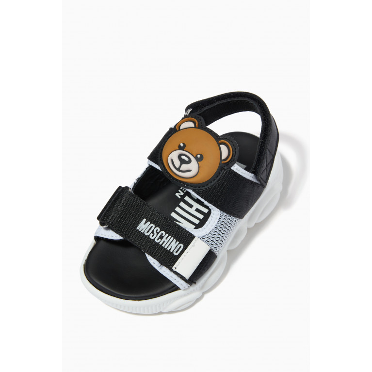 Moschino - Toy Bear Sandals in Mesh, Nylon & Leather