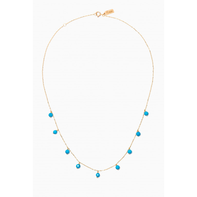 Le Petit Chato - Gypsy Necklace with Turquoise in 18kt Yellow Gold